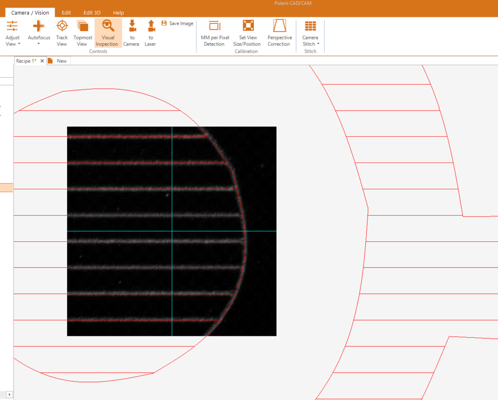 Image of PCC Machine Vision screen